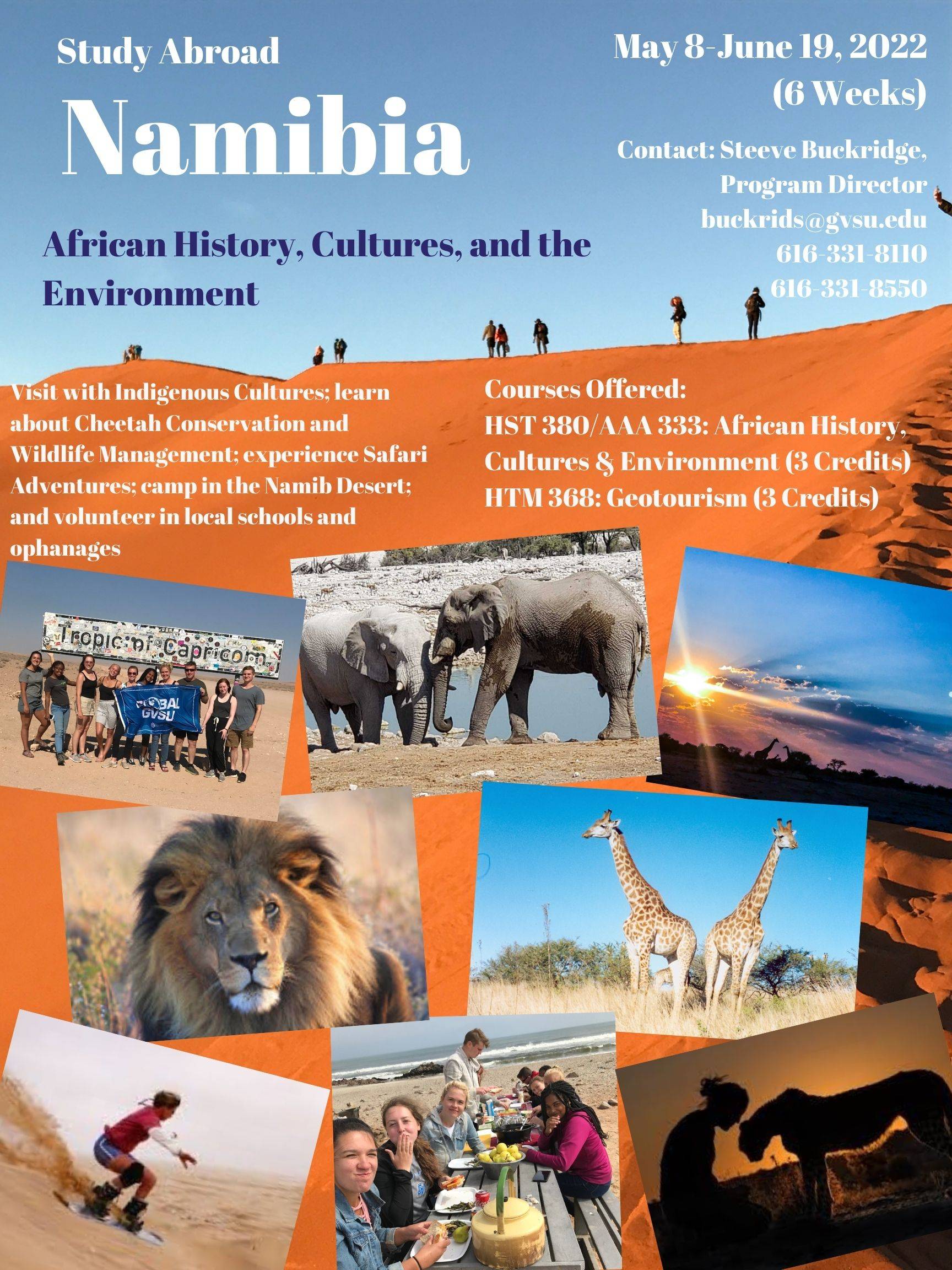 Flyer promoting Study Abroad Namibia